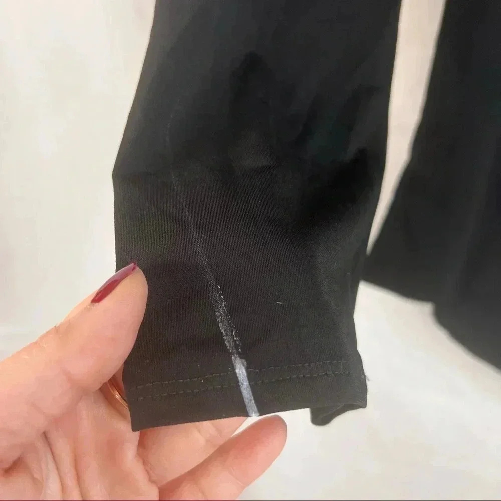 ELIE TAHARI Womens Pleated Detail MatteJersey Long Sleeve Black Top Sz L Classic - Picture 6 of 13